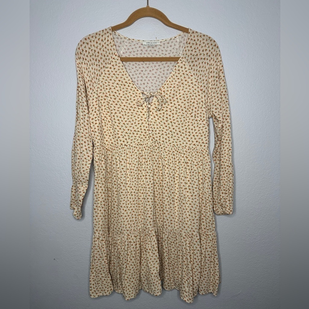 American Eagle Tiered Pheasant Boho Mini Dress Women’s Medium